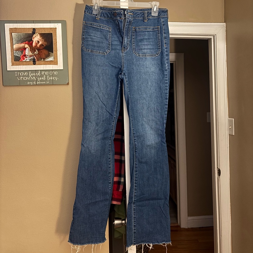 Forever 21 Mid-Blue High-Rise Flare Jeans